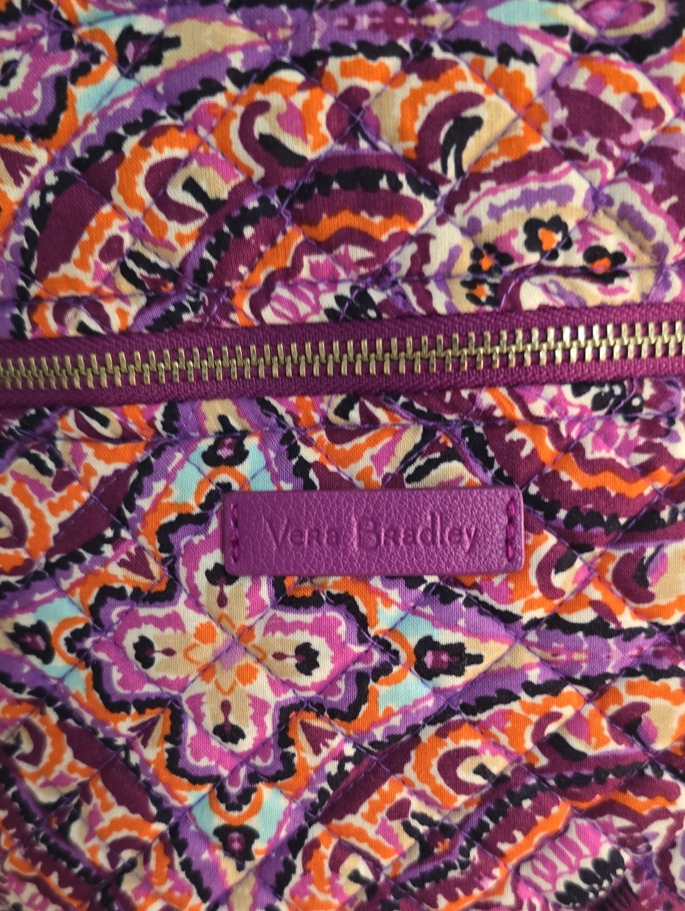 Vera Bradley Purple Paisley Quilted Backpack - Picture 2 of 8